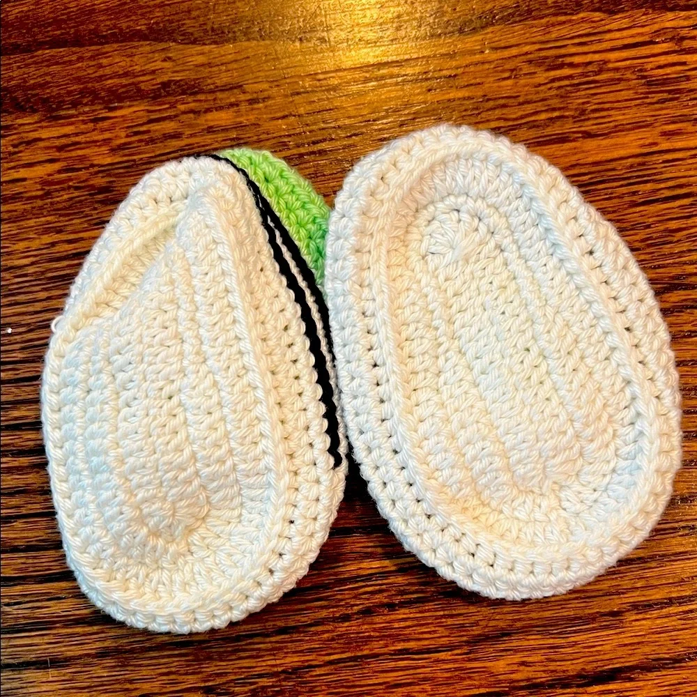 NWOT Crochet Baby Sneakers in Mint and White